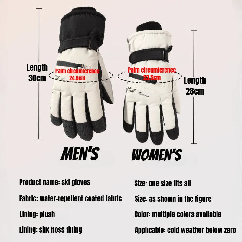 Thermal Winter Cycling Gloves Non-Slip Touch Screen Ski Gloves Men's Women's Waterproof Warm Snowboard Accessories with Pocket